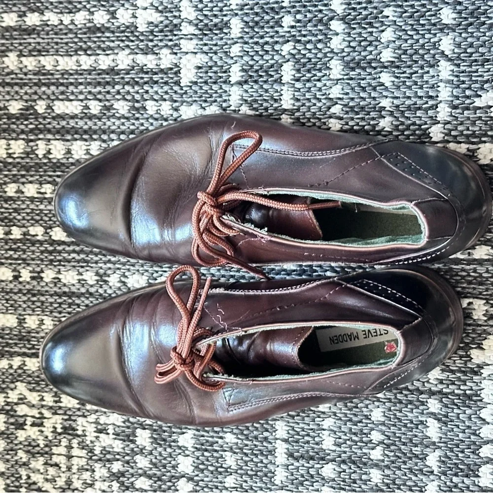 Men’s Steve Madden Dark Brown Chukka Boots Ankle Boots Leather Lace Up size 9